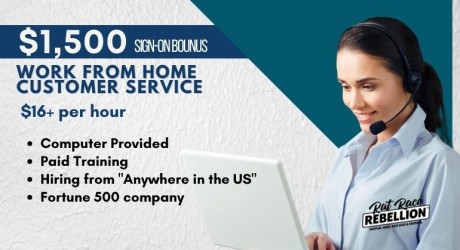 $1,500 sign-on bonus, Work from home customer service, $16/hr, computer provided, paid training, Hiring from anywherein US, Fortune 500 company