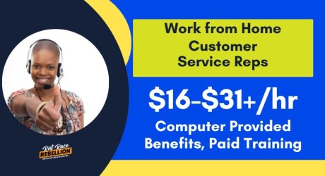 $16-$31+/hr, Computer Provided, Benefits, Paid Training - Work from Home Customer Service Reps